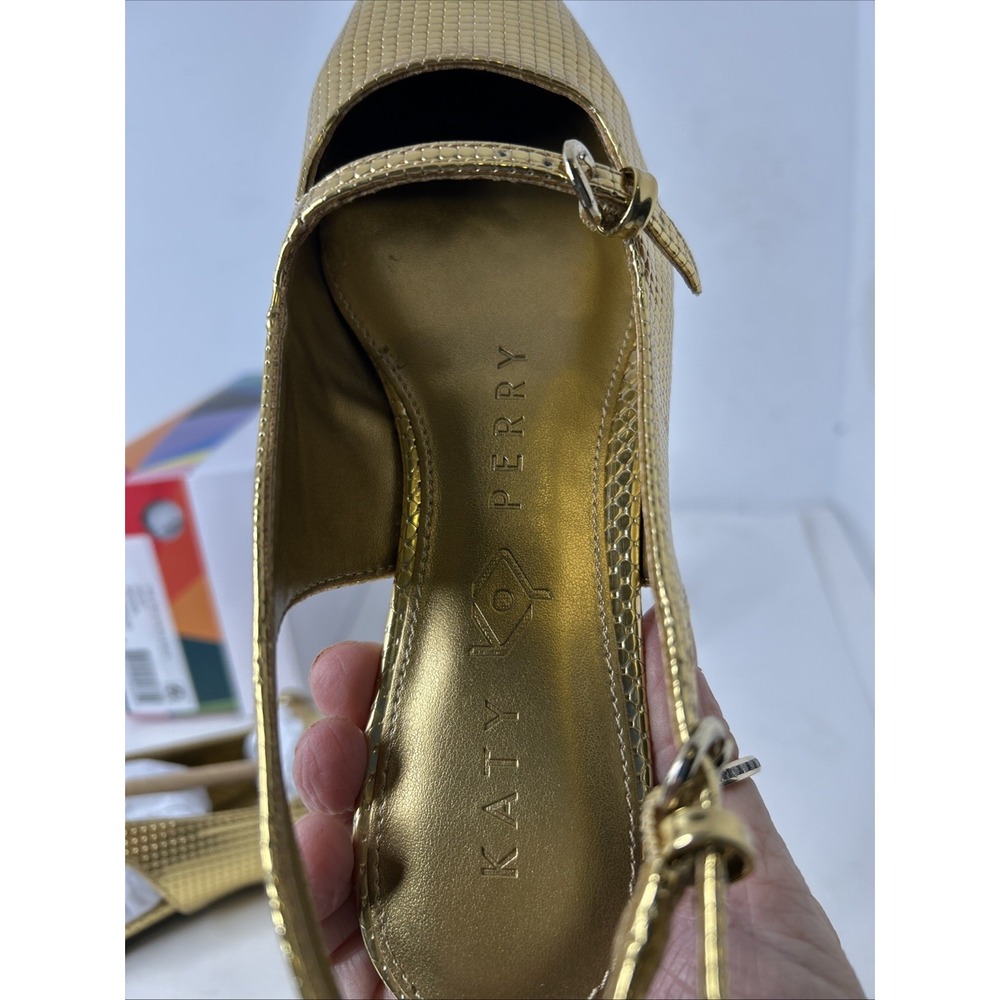 Katy Perry Women's The Evie Mary Jane Sling Back Gold Sz 6.5M - Picture 8 of 8